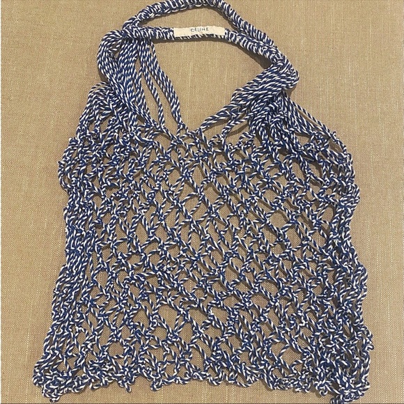 Rare Celine Net Blue Knit Fisher Bag. Bag by Phoebe Philo - Picture 9 of 15